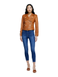 Billie Belted Leather Jacket - Cognac Online Hot Sale