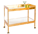 Roland Gold Leaf & Mirrored Bar Cart Online