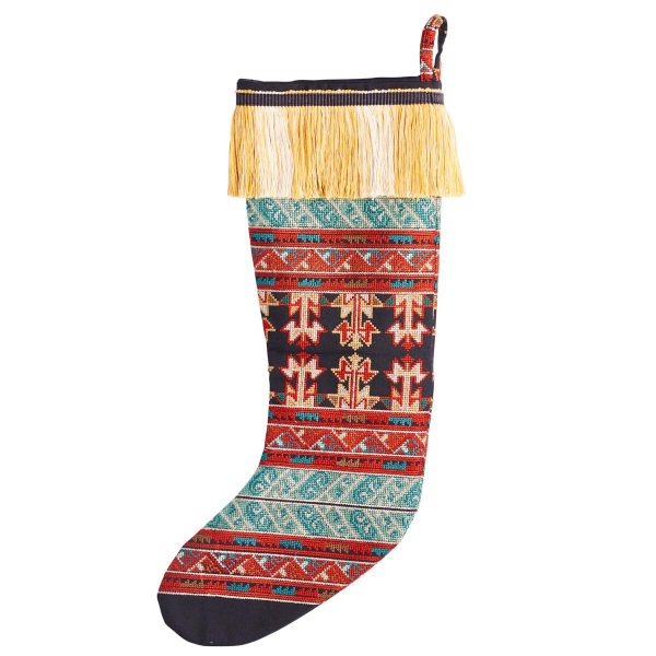 Schumacher Vinka Embroidery Stocking - Black & Red Supply