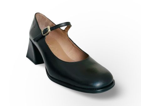 H5711 Black Leather Maryjane Pump For Discount