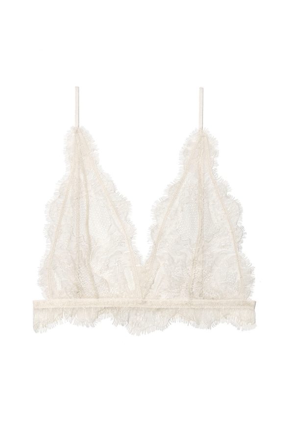 Delicate Lace Bra - Nude Cheap