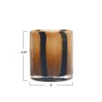 6  x 6.25  Glass Candle Holder Vase with Stripes Fashion