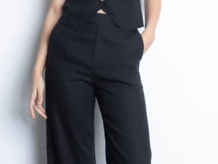 KARINA GRIMALDI-Beatriz Linen Black Pants For Discount