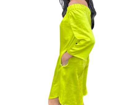 AP5165 Chartreuse Off Shoulder Dress Cheap