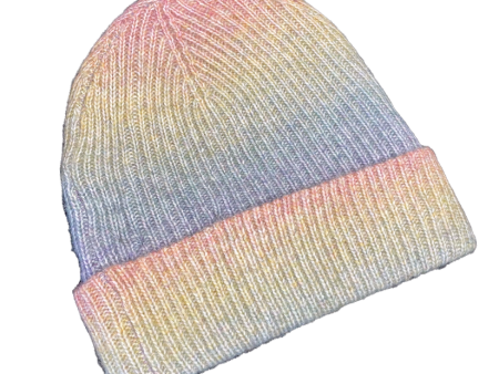 Ribbed Ombre Foldover Beanie - Pastel on Sale