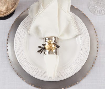 Gold Flower Hammered Napkin Ring Online Hot Sale