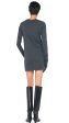 Long Sleeve Tailored Terry Mini Dress - Dark Heather Grey Fashion