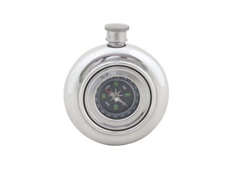 Working Compass Flask English Pewter For Cheap