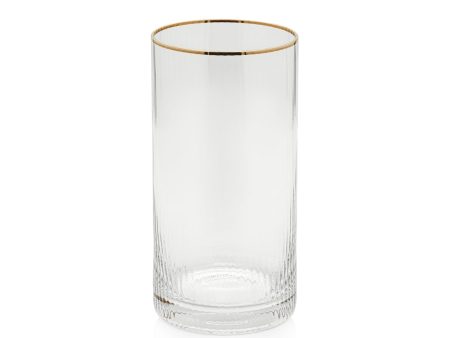 Optic Highball Glass with Gold Rim Cheap