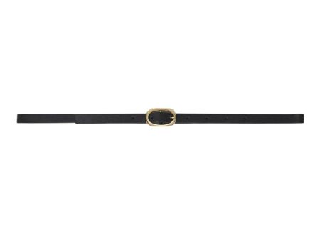 Mini Signature Link Belt - Black with Gold For Sale