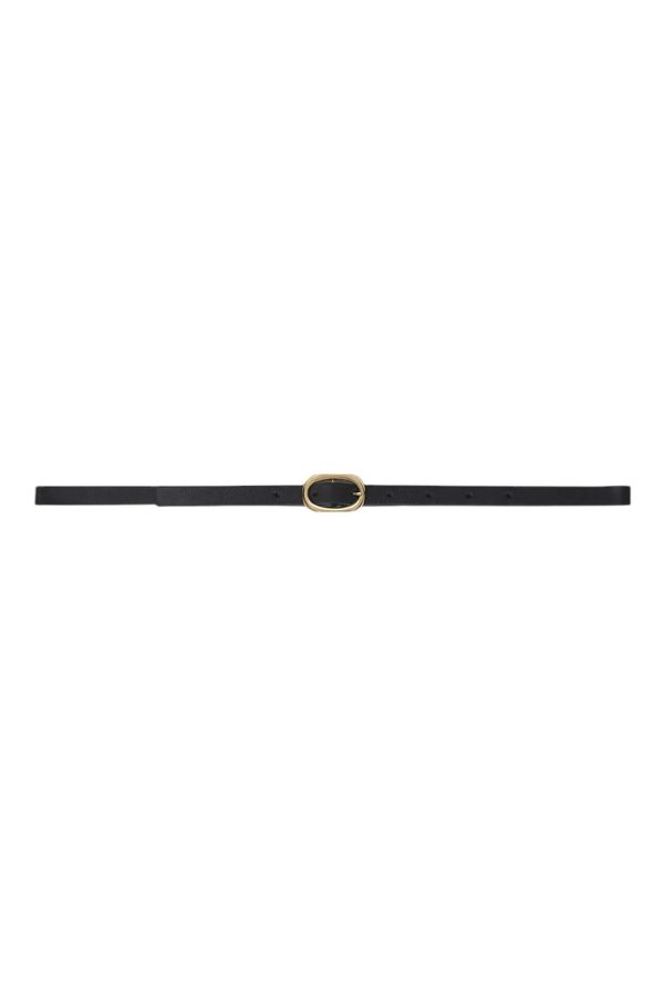 Mini Signature Link Belt - Black with Gold For Sale