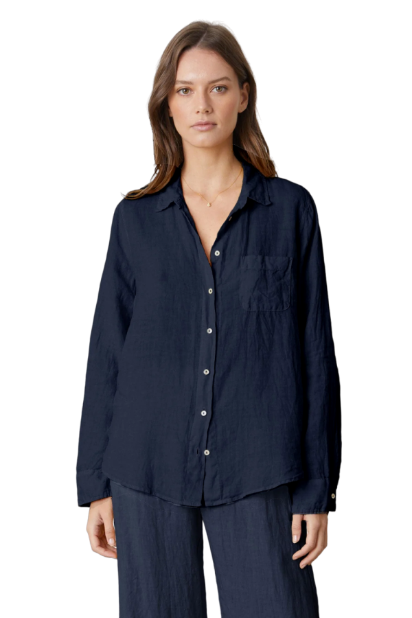 Natalia Linen Button-Up Shirt - Copenhagen For Sale