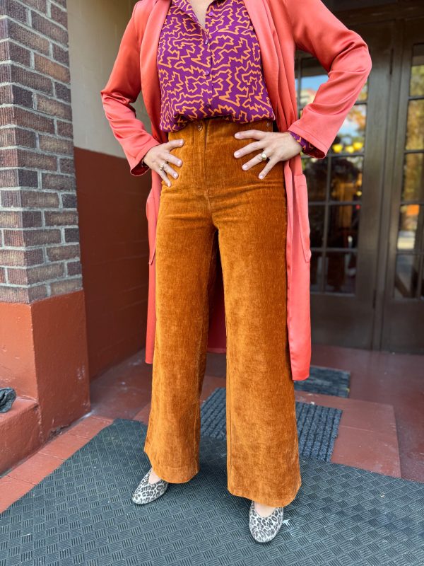 564ALVE523 Rust Wide Leg Pant Online now