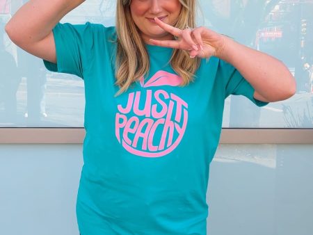 Just Peachy T-Shirt Teal Cheap