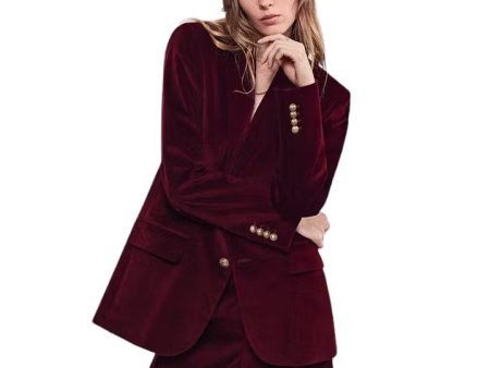 Everyday Velvet Blazer - Wine For Sale