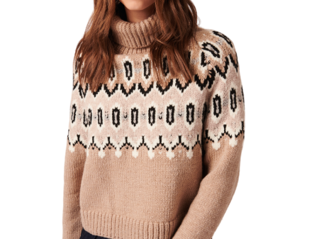 Ruthie Turtleneck Sweater - Biscotti Fairisle For Sale