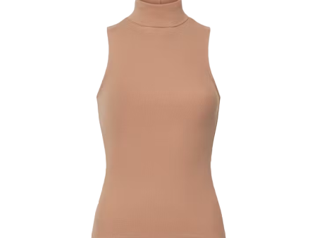 Sleeveless Turtleneck Top - Camel For Sale