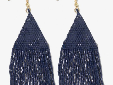 LEXIE Navy Fringe Earrings Sale