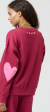 Boyfriend Sweatshirt Imperfect Heart in Burgundy - Kerri Rosenthal Sale