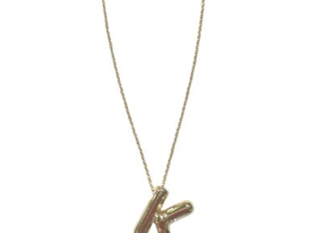 Bubble Initial Necklace - Gold on Sale