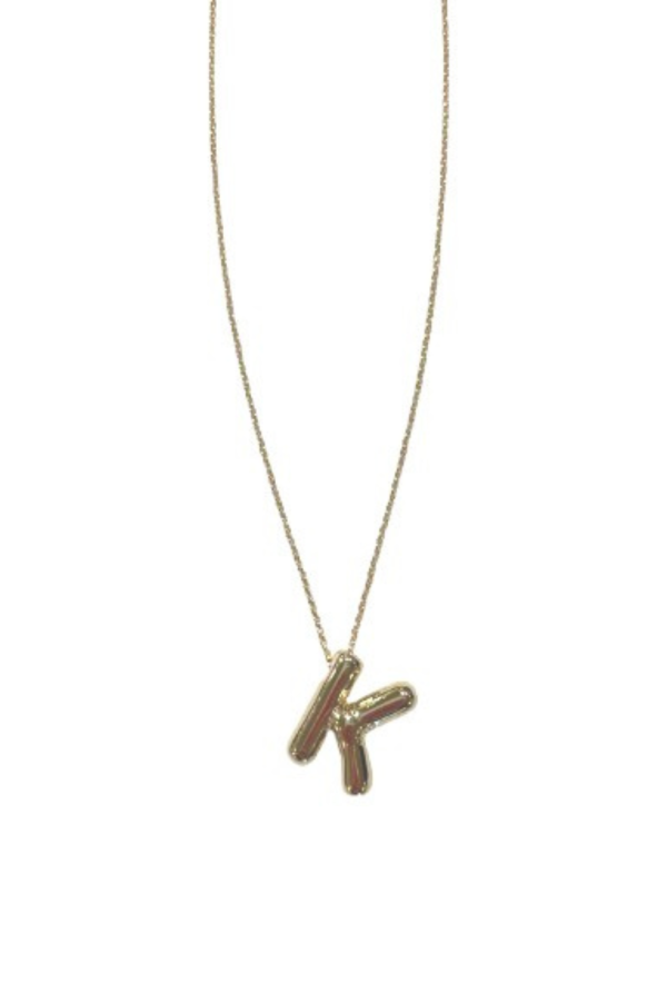 Bubble Initial Necklace - Gold on Sale