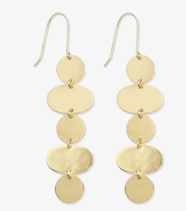 GRETCHEN Oval Circle Brass Earrings on Sale