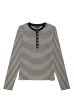 Alessia Long Sleeve Tee - Cream And Black Stripe on Sale