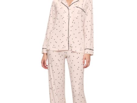 Gisele Printed Long PJ Set - Light Pink Black Online Hot Sale