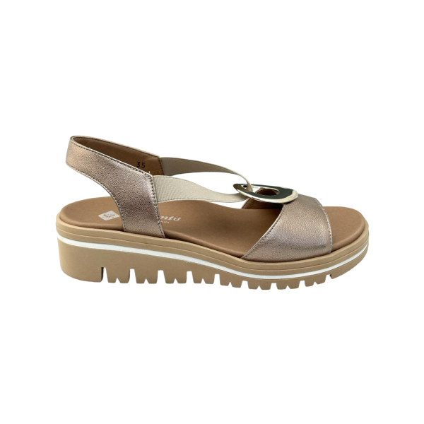 240016 Stretch-Fit Sandal in Metallic Online Sale