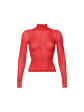 Mesh Lace Turtleneck - Red Online Sale