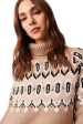 Ruthie Turtleneck Sweater - Biscotti Fairisle For Sale