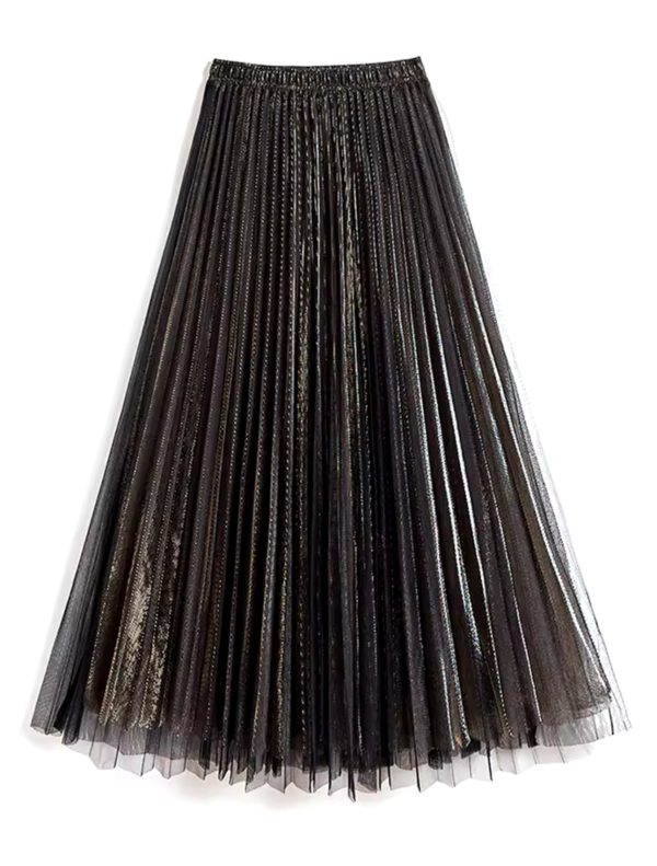 Holiday Pleats Gold Skirt Discount