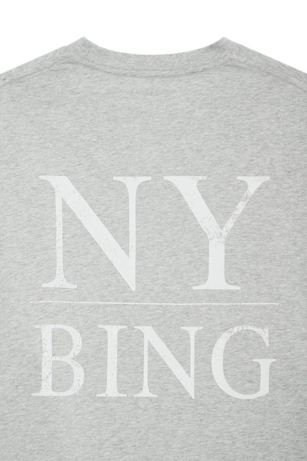 Myers Tee Serif NY - Washed Heather Grey Hot on Sale