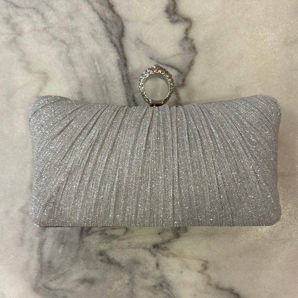 20239-Finger Ring Silver Clutch on Sale