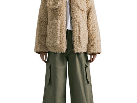 Moe Reversible Sherpa Zip-Up Jumper Jacket - Beige Online Hot Sale