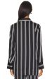 Lynette Shirt - Black Herringbone Stripe Cheap