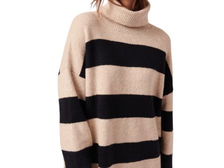 Bronx Turtleneck - Cream and Black Stripe Online Sale