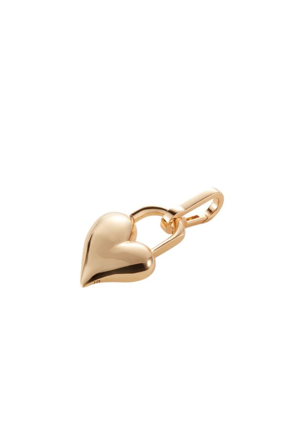 Padlock Heart Charm - Gold For Discount