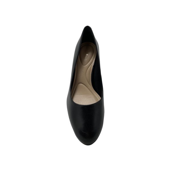 Boric Black Leather Pump Cheap