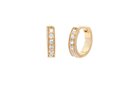 Pave Mini Huggies - 8mm Gold CZ Online