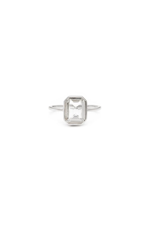 Emerald Cut White Topaz Ring Online