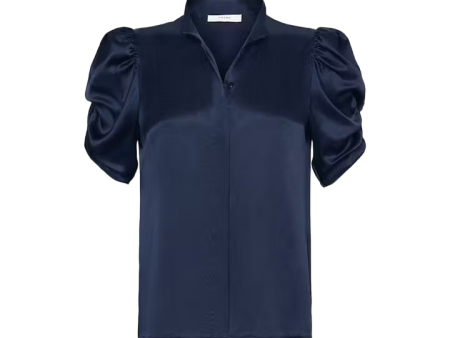 Puff Sleeve Blouse - Navy Online Hot Sale