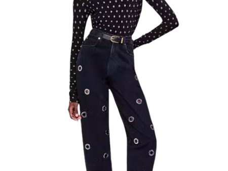 Dotted Stretch Mesh Top - Black Multi For Discount