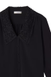 Lace Collar Blouse - Black Online Sale