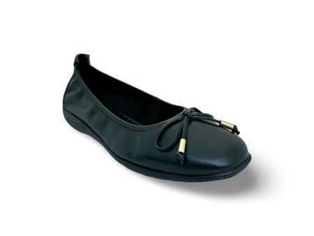 Fenja Black Leather Flat Sale