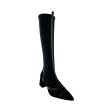 9263 Black Suede Stretch Tall Boot For Cheap