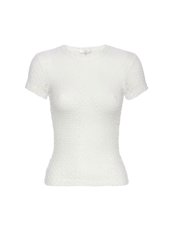 Mesh Lace Baby Tee - Off White Discount