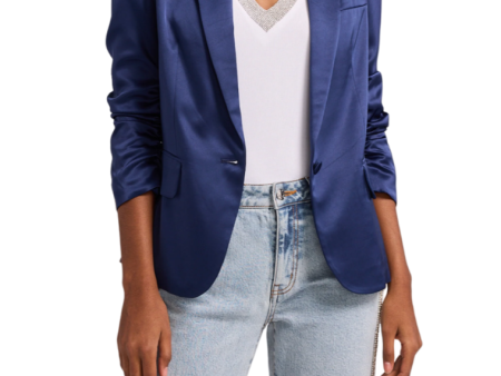 Madison Satin Blazer - Navy Online Sale