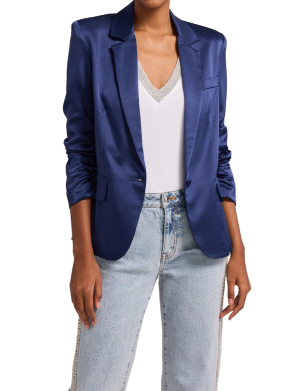 Madison Satin Blazer - Navy Online Sale