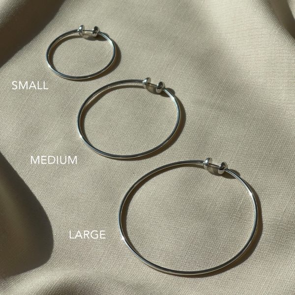 Large Icon Hoops - Silver For Sale